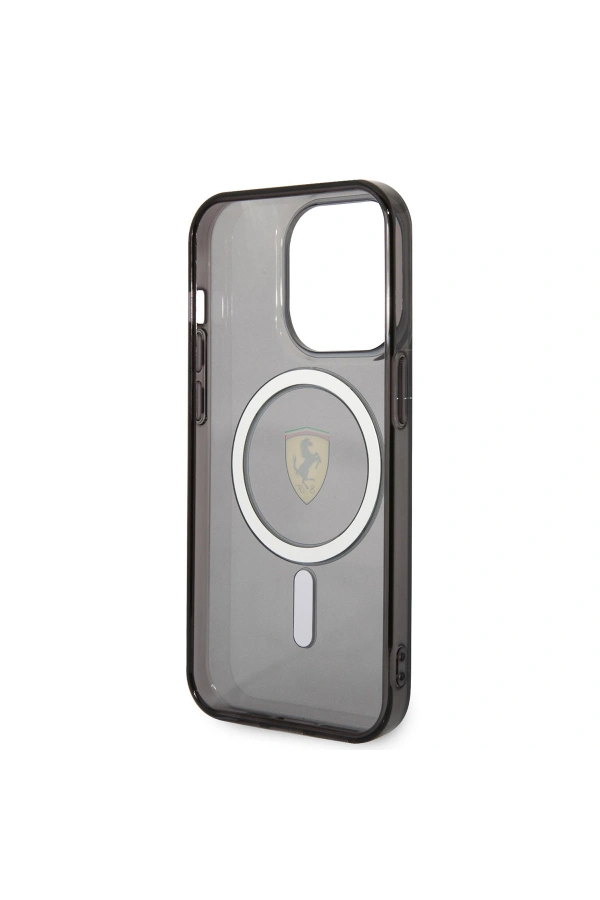 Apple iPhone 14 Pro Kılıf Ferrari M-safe Şarj Özellikli Yarı Transparan Dizayn Kapak