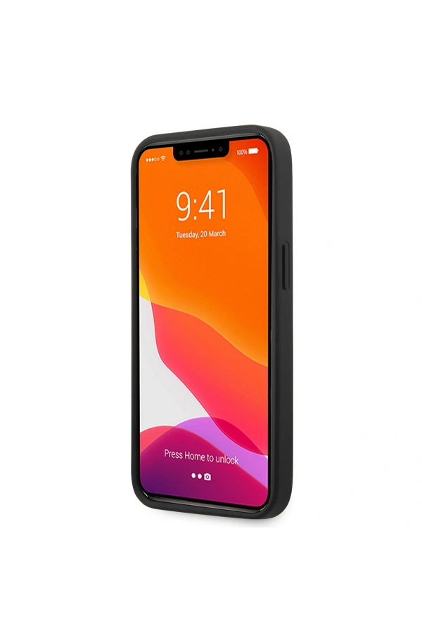 Apple iPhone 14 Pro Kılıf Ferrari PU Deri Ve Karbon Dizayn Kapak