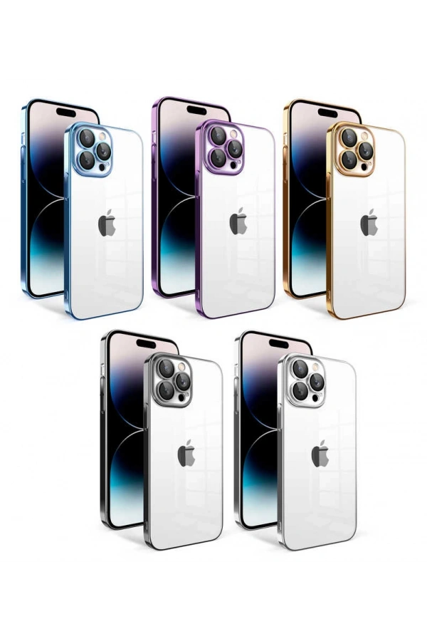 Apple iPhone 14 Pro Kılıf Kamera Korumalı Renkli Çerçeveli Zore Garaj Kapak