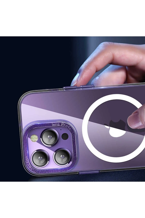 Apple iPhone 14 Pro Kılıf M-safe Şarj Özellikli Sert PC Zore Fuya Kapak
