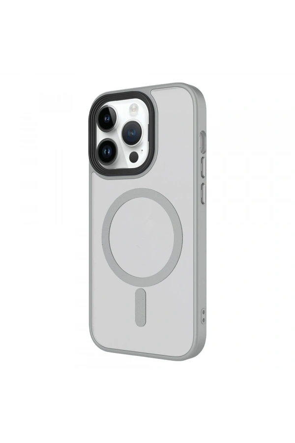 Apple iPhone 14 Pro Kılıf Mat Arka Yüzey Wireless Şarj Özellikli Zore Flet M-safe Kapak