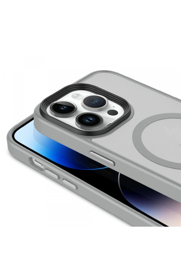 Apple iPhone 14 Pro Kılıf Mat Arka Yüzey Wireless Şarj Özellikli Zore Flet M-safe Kapak