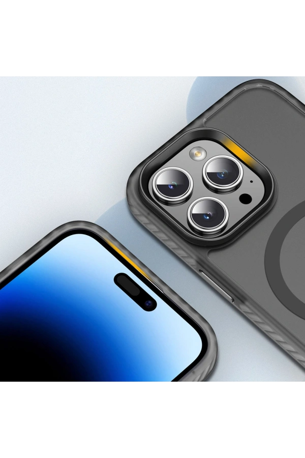 Apple iPhone 14 Pro Kılıf Mat Arka Yüzey Wireless Şarj Özellikli Zore Locik Kapak