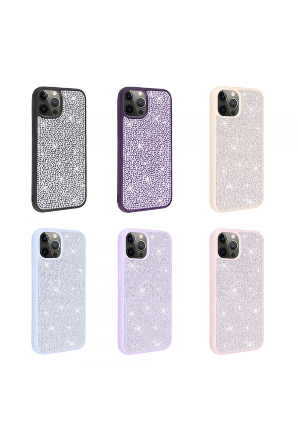 Apple iPhone 14 Pro Kılıf Parlak Taşlı Tasarım Zore Ston Kapak