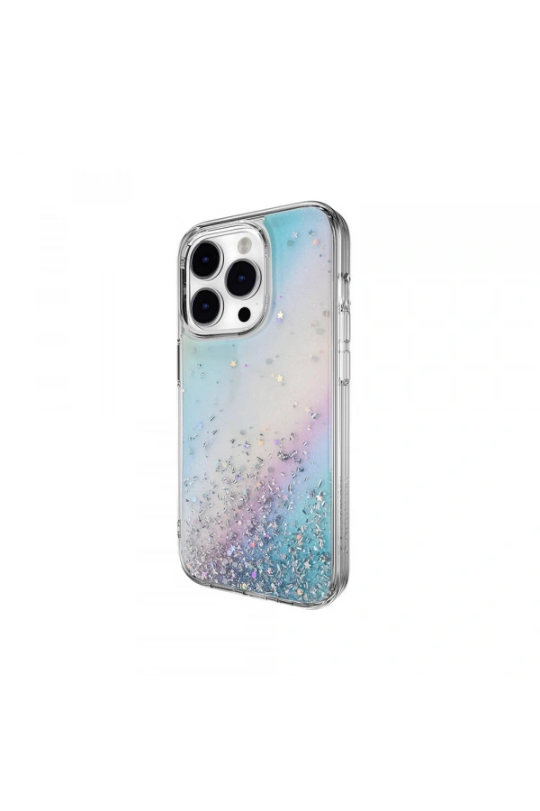 Apple iPhone 14 Pro Kılıf Parlayan Simli Şeffaf Lisanslı Switcheasy Starfield Kapak