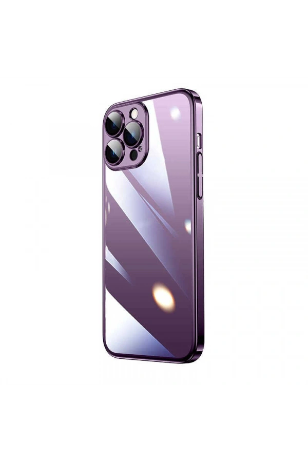 Apple iPhone 14 Pro Kılıf Sert PC Renkli Çerçeveli Zore Riksos Kapak