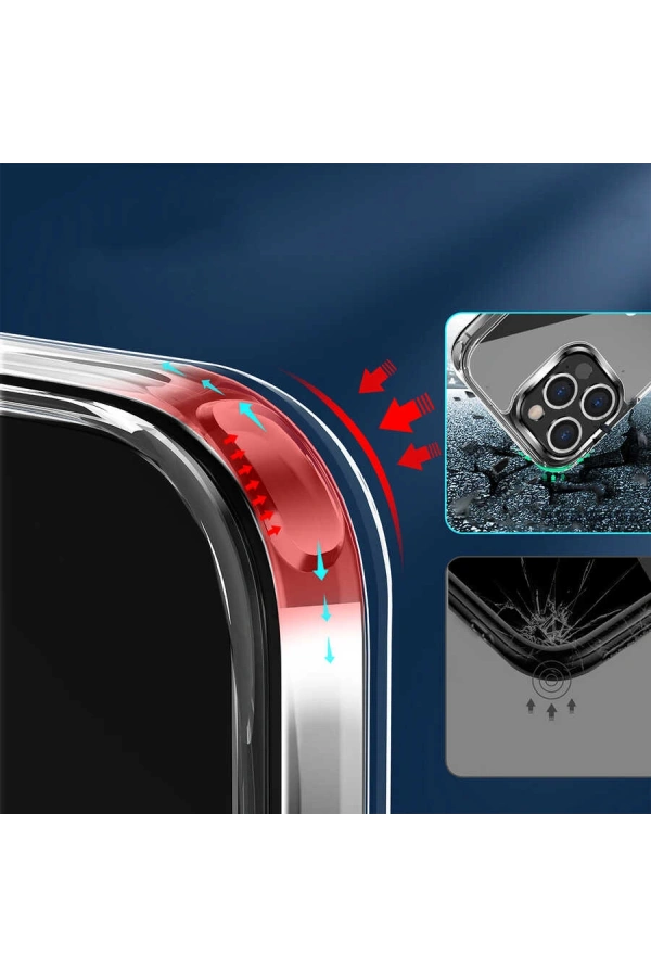 Apple iPhone 14 Pro Kılıf Standlı Şeffaf Silikon Zore L-Stand Kapak