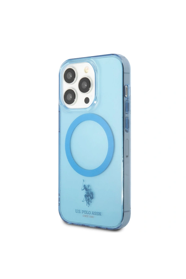 Apple iPhone 14 Pro Kılıf U.S. POLO ASSN. M-safe Şarj Özellikli Transparan Tasarım Kapak