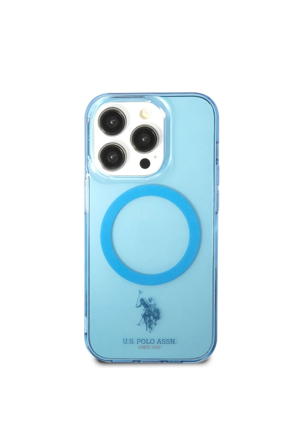 Apple iPhone 14 Pro Kılıf U.S. POLO ASSN. M-safe Şarj Özellikli Transparan Tasarım Kapak