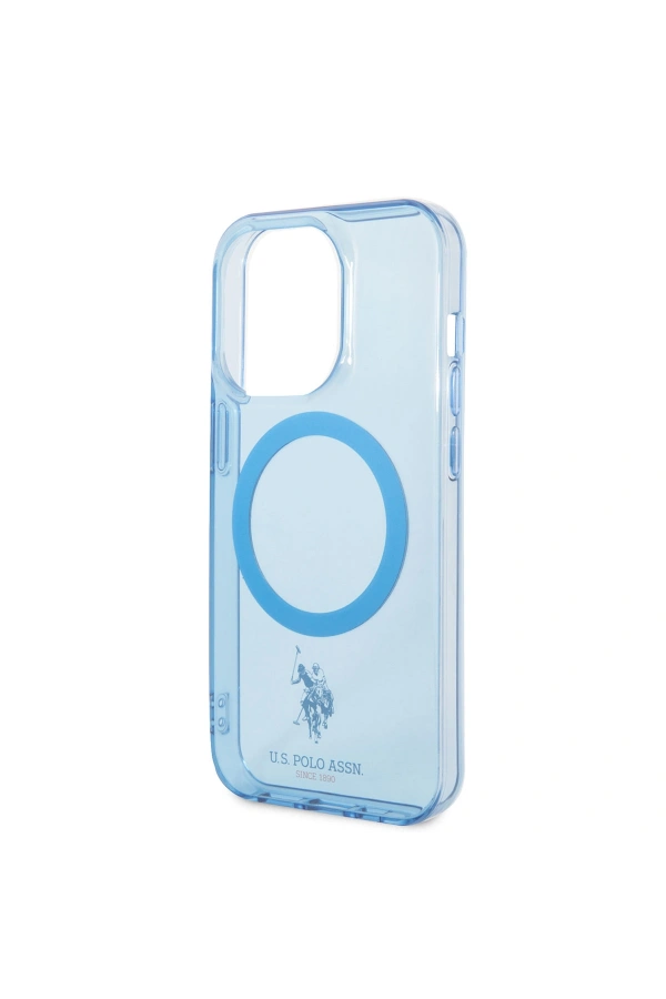 Apple iPhone 14 Pro Kılıf U.S. POLO ASSN. M-safe Şarj Özellikli Transparan Tasarım Kapak