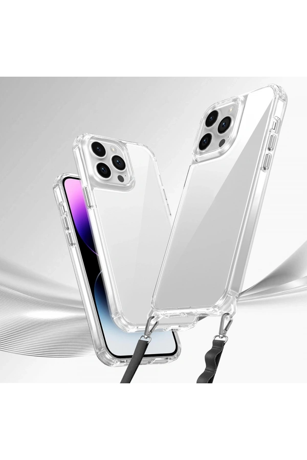 Apple iPhone 14 Pro Max Kılıf Airbagli Takılabilir Askı Aparatlı Zore Snap Silikon Kapak