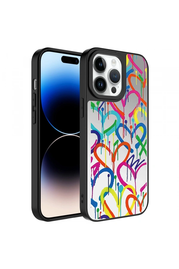 Apple iPhone 14 Pro Max Kılıf Aynalı Desenli Kamera Korumalı Parlak Zore Mirror Kapak