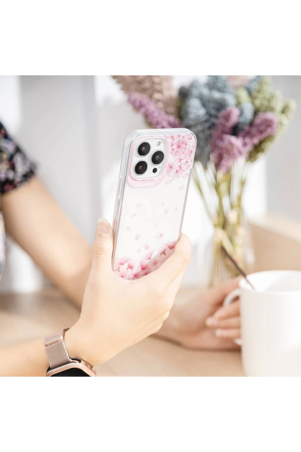 Apple iPhone 14 Pro Max Kılıf Çift IMD Baskılı Lisanslı Switcheasy Artist Sakura Kapak