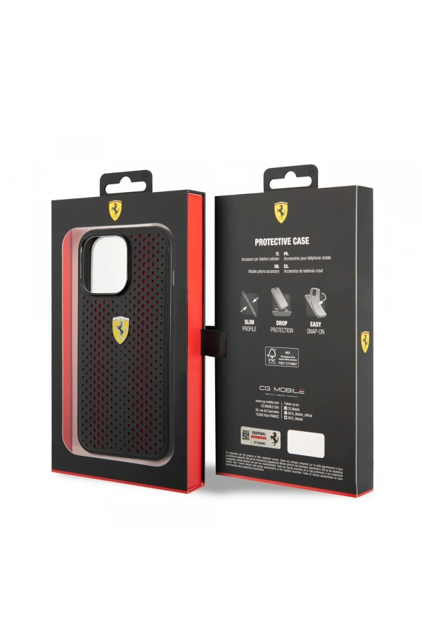 Apple iPhone 14 Pro Max Kılıf Ferrari Deri Sarı Noktalı Dizayn Kapak