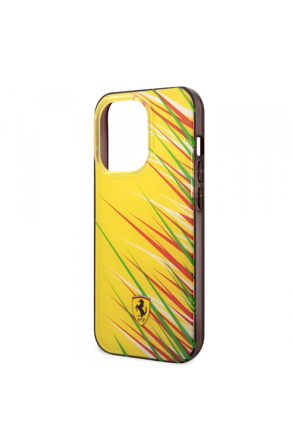 Apple iPhone 14 Pro Max Kılıf Ferrari Orjinal Lisanslı Baskı Logolu Çimen Desenli Kapak