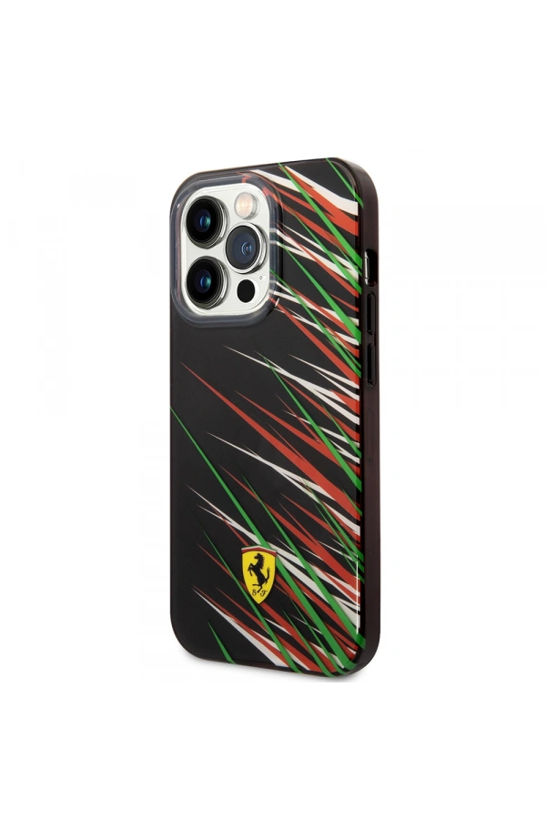 Apple iPhone 14 Pro Max Kılıf Ferrari Orjinal Lisanslı Baskı Logolu Çimen Desenli Kapak
