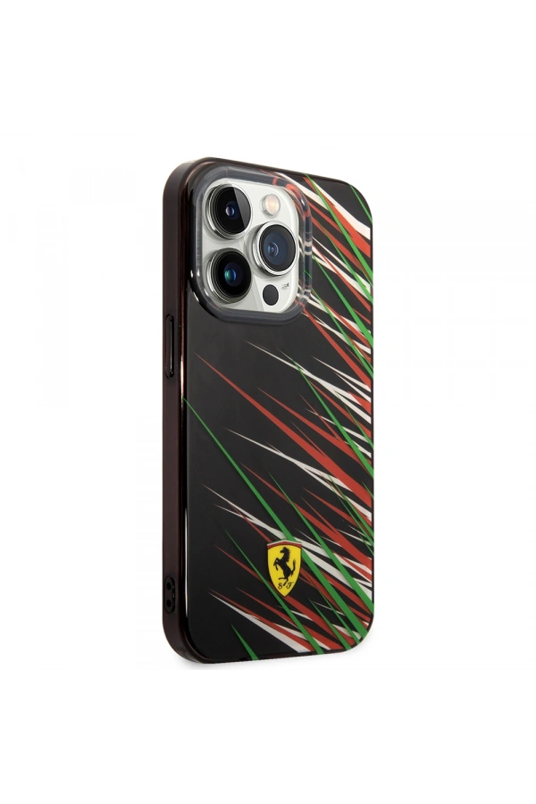 Apple iPhone 14 Pro Max Kılıf Ferrari Orjinal Lisanslı Baskı Logolu Çimen Desenli Kapak