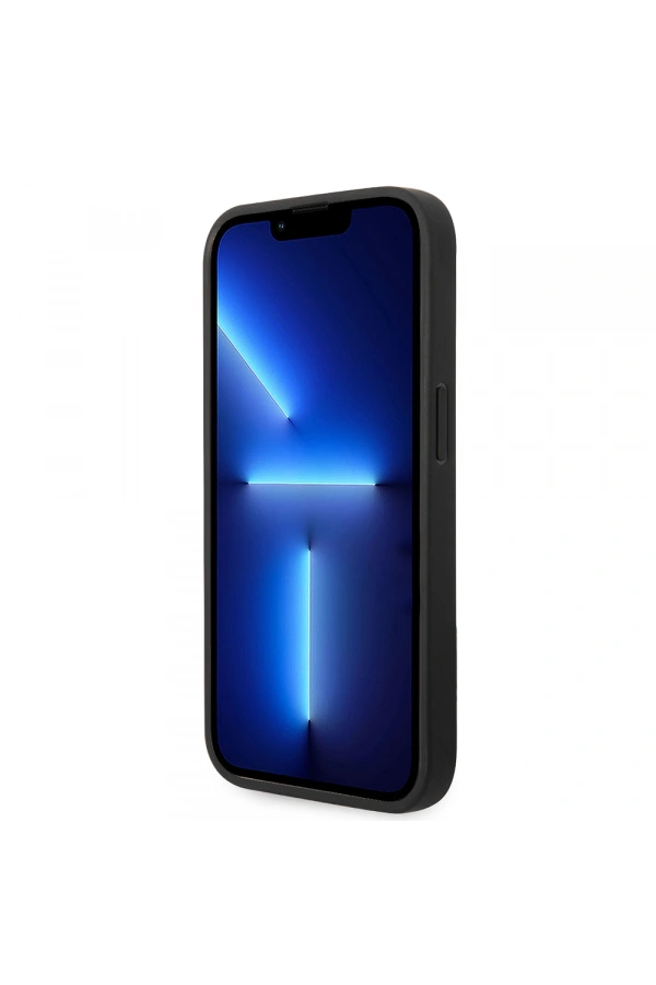 Apple iPhone 14 Pro Max Kılıf Ferrari Orjinal Lisanslı Deri Arka Yüzey Metal Logolu Şerit Tasarımlı Kapak
