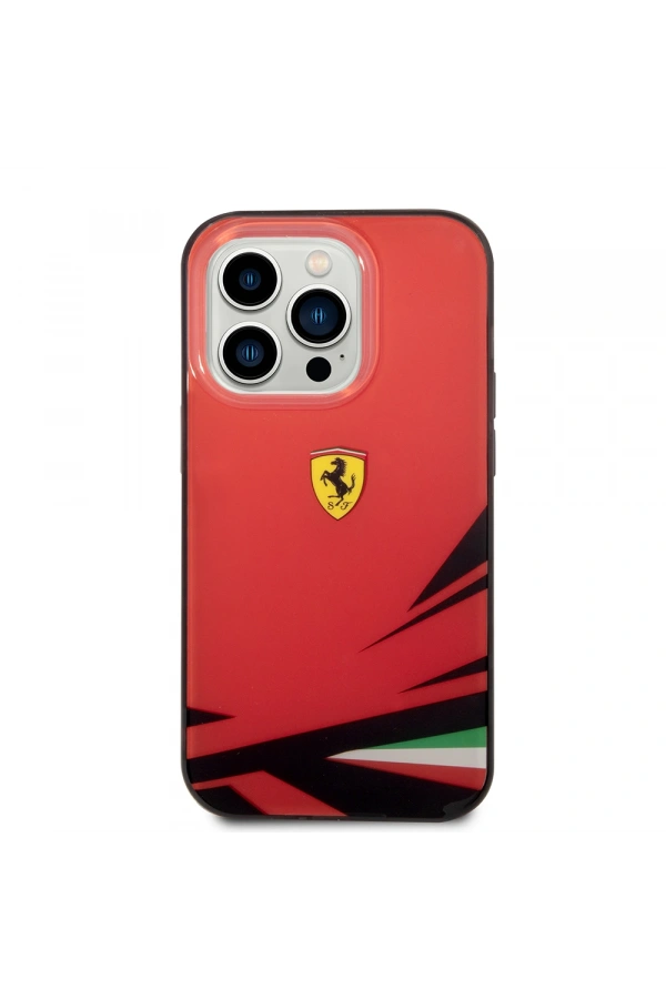 Apple iPhone 14 Pro Max Kılıf Ferrari Sarı İtalyan Bayrak Baskılı Dizayn Kapak