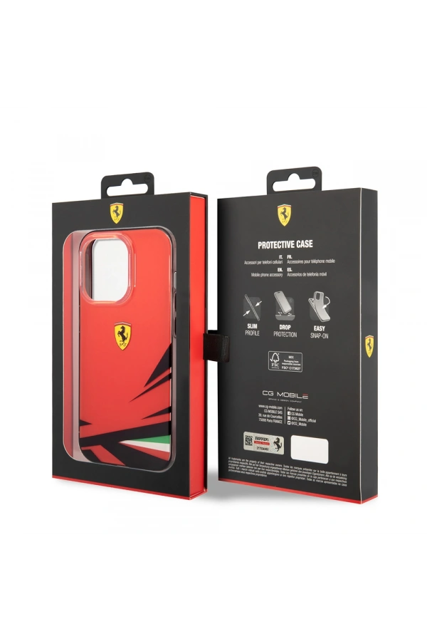 Apple iPhone 14 Pro Max Kılıf Ferrari Sarı İtalyan Bayrak Baskılı Dizayn Kapak