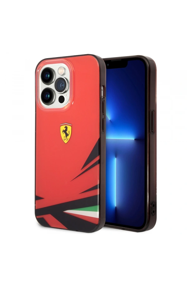 Apple iPhone 14 Pro Max Kılıf Ferrari Sarı İtalyan Bayrak Baskılı Dizayn Kapak