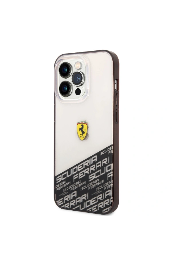Apple iPhone 14 Pro Max Kılıf Ferrari Transparan Alt Kısım Baskılı Dizayn Kapak