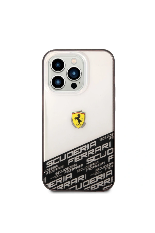 Apple iPhone 14 Pro Max Kılıf Ferrari Transparan Alt Kısım Baskılı Dizayn Kapak