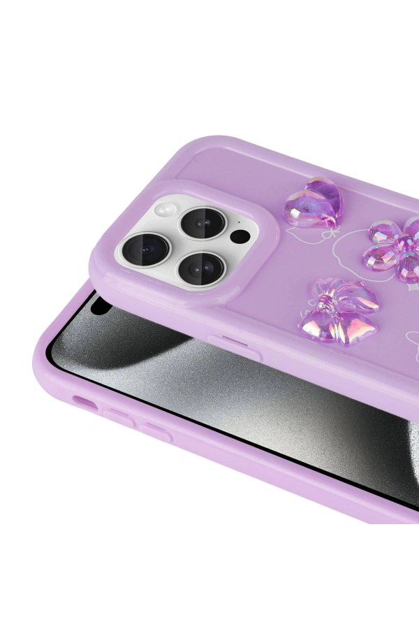 Apple iPhone 14 Pro Max Kılıf Kabartma Figürlü Parlak Zore Toys Silikon Kapak