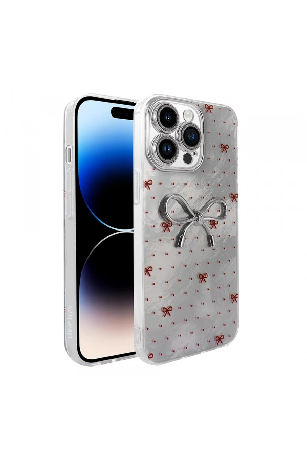 Apple iPhone 14 Pro Max Kılıf Kamera Korumalı Figürlü Zore Ponti Silikon Kapak