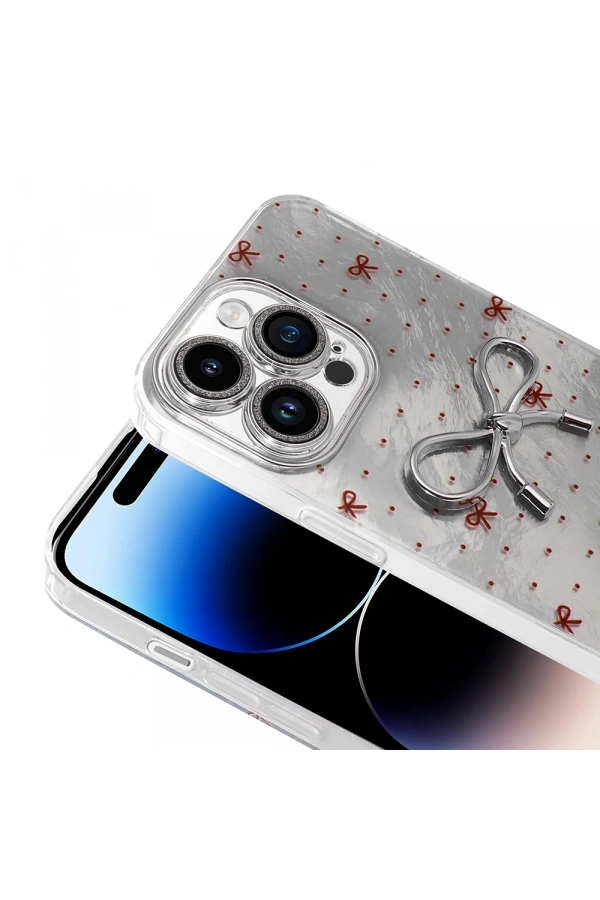 Apple iPhone 14 Pro Max Kılıf Kamera Korumalı Figürlü Zore Ponti Silikon Kapak