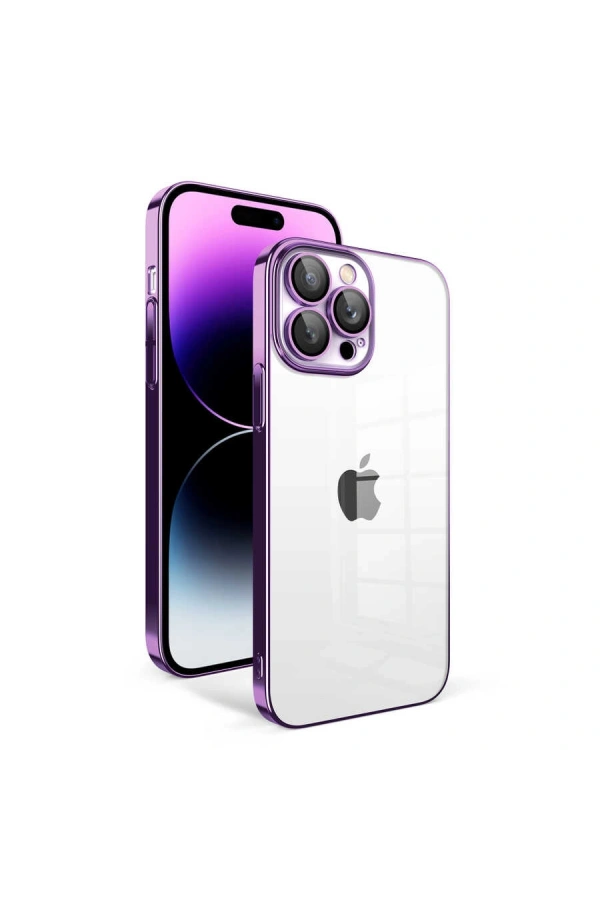 Apple iPhone 14 Pro Max Kılıf Kamera Korumalı Renkli Çerçeveli Zore Garaj Kapak