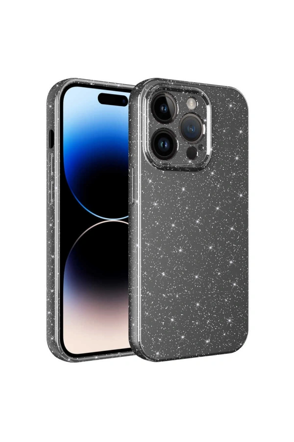 Apple iPhone 14 Pro Max Kılıf Kamera Korumalı Simli Lüks Zore Koton Kapak