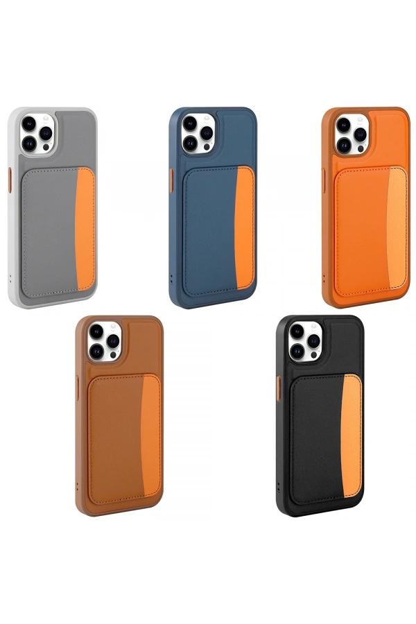 Apple iPhone 14 Pro Max Kılıf Kartlıklı Zore X-Kart Silikon Kapak