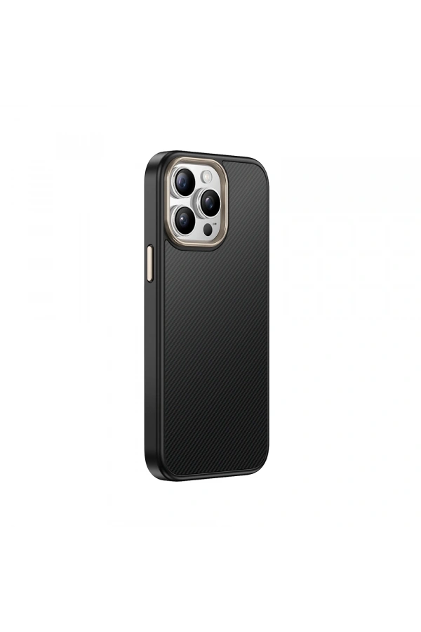 Apple iPhone 14 Pro Max Kılıf M-safe Şarj Özellikli Karbon Fiber Görünümlü Zore Antina Kapak