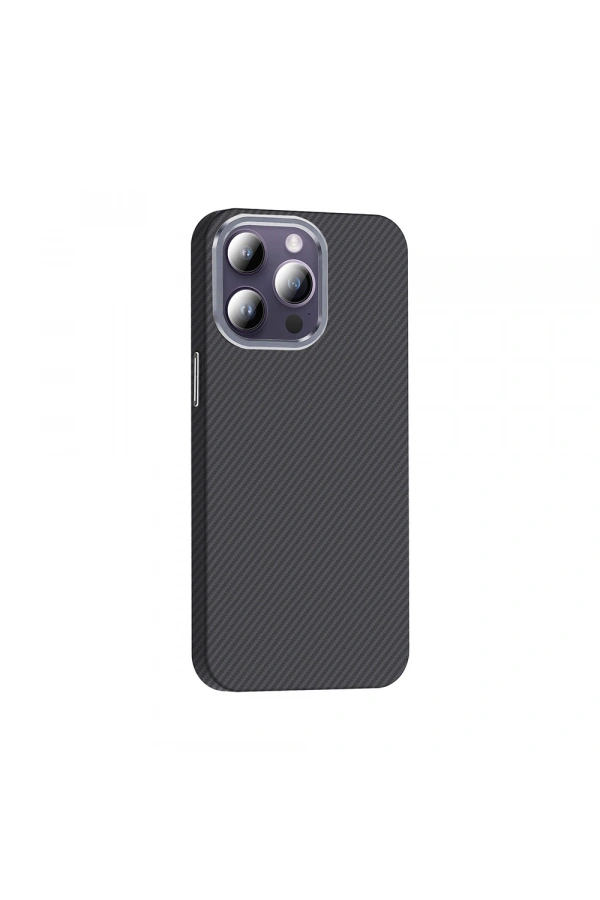 Apple iPhone 14 Pro Max Kılıf M-safe Şarj Özellikli Karbon Fiber Görünümlü Zore Gros Kapak