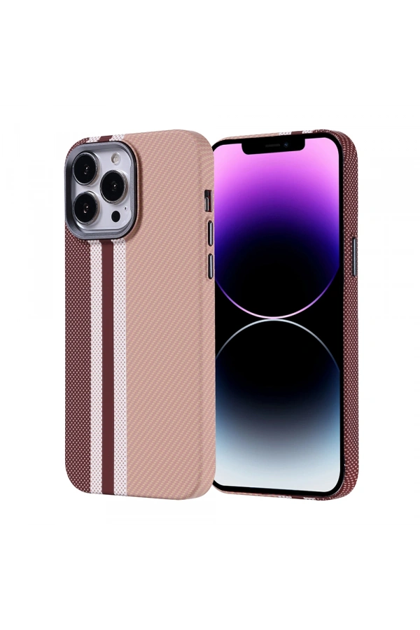 Apple iPhone 14 Pro Max Kılıf M-safe Şarj Özellikli Karbon Fiber Görünümlü Zore Nekst Kapak
