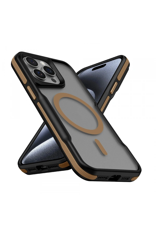 Apple iPhone 14 Pro Max Kılıf M-safe Şarj Özellikli Renkli Kenar Airbag Şeritli Zore Lamer Kapak