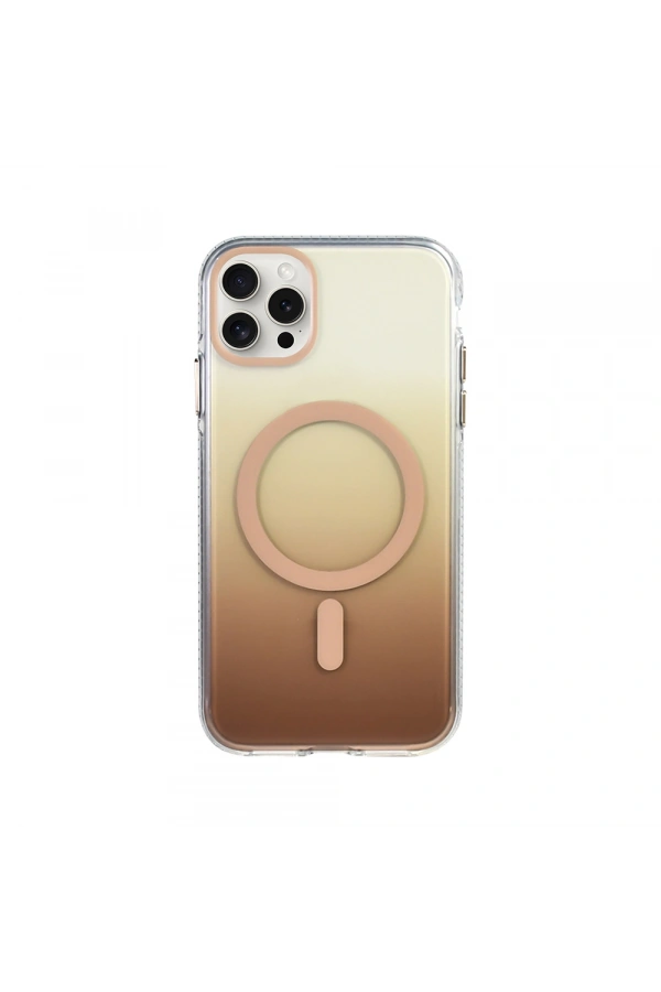 Apple iPhone 14 Pro Max Kılıf M-safe Şarj Özellikli Transparan Renk Geçişli Zore Toros Kapak