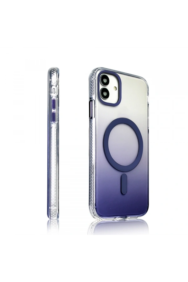 Apple iPhone 14 Pro Max Kılıf M-safe Şarj Özellikli Transparan Renk Geçişli Zore Toros Kapak