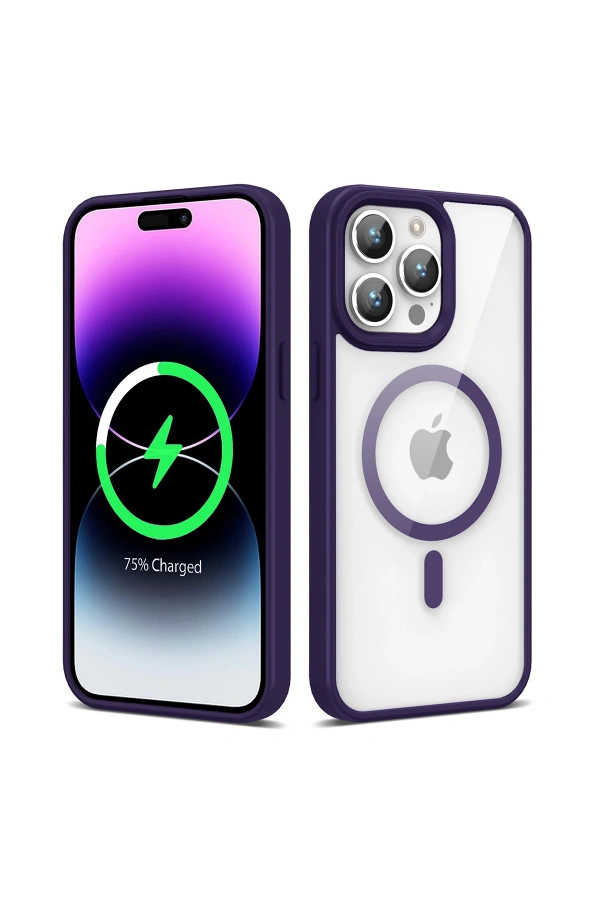 Apple iPhone 14 Pro Max Kılıf M-safe Wireless Şarj Özellikli Silikon Zore Ege Kapak