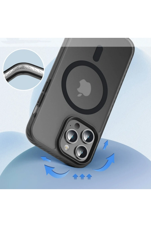 Apple iPhone 14 Pro Max Kılıf Mat Arka Yüzey Wireless Şarj Özellikli Zore Locik Kapak