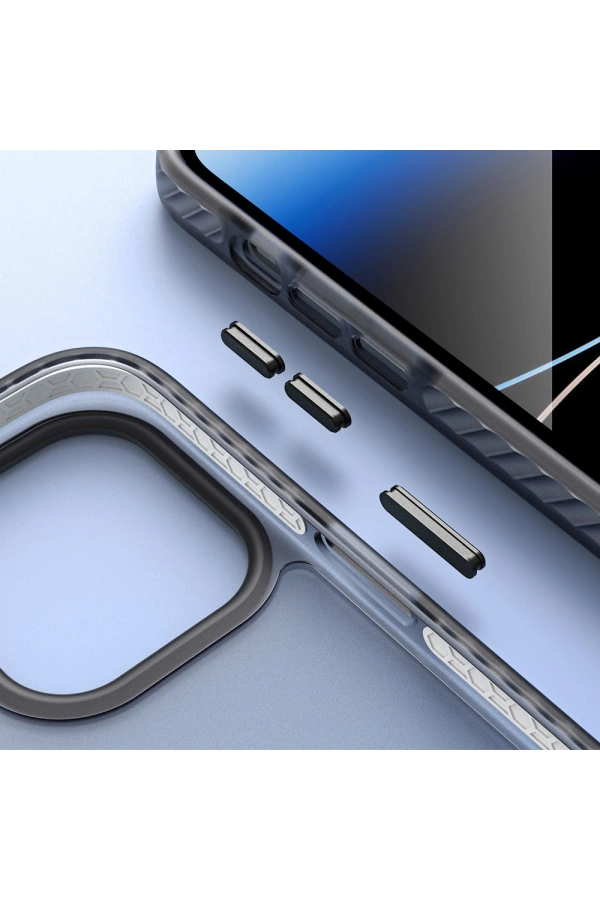 Apple iPhone 14 Pro Max Kılıf Mat Arka Yüzey Wireless Şarj Özellikli Zore Locik Kapak
