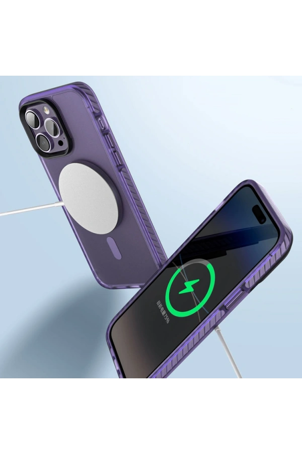 Apple iPhone 14 Pro Max Kılıf Mat Arka Yüzey Wireless Şarj Özellikli Zore Locik Kapak