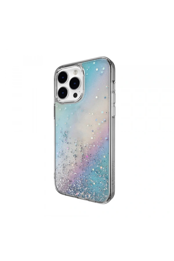 Apple iPhone 14 Pro Max Kılıf Parlayan Simli Şeffaf Lisanslı Switcheasy Starfield Kapak