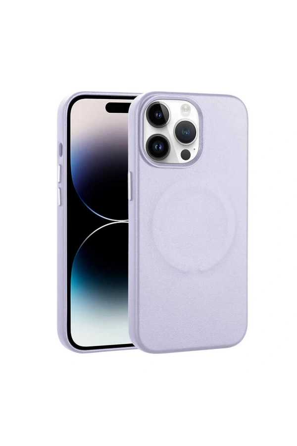 Apple iPhone 14 Pro Max Kılıf PU Deri M-safe Wireless Şarj Özellikli Zore Derix Kapak