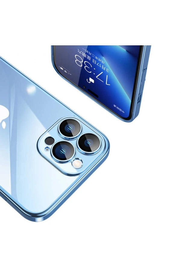 Apple iPhone 14 Pro Max Kılıf Sert PC Renkli Çerçeveli Zore Riksos Kapak