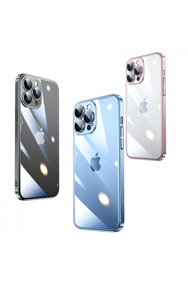 Apple iPhone 14 Pro Max Kılıf Sert PC Renkli Çerçeveli Zore Riksos Kapak