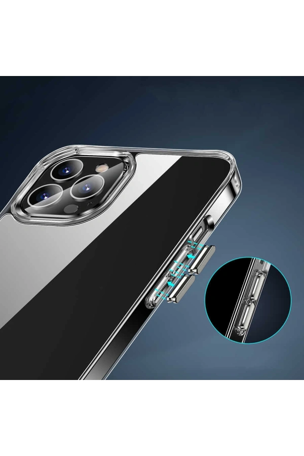 Apple iPhone 14 Pro Max Kılıf Standlı Şeffaf Silikon Zore L-Stand Kapak