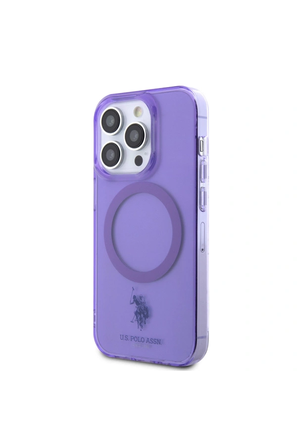 Apple iPhone 14 Pro Max Kılıf U.S. POLO ASSN. M-safe Şarj Özellikli Transparan Tasarım Kapak
