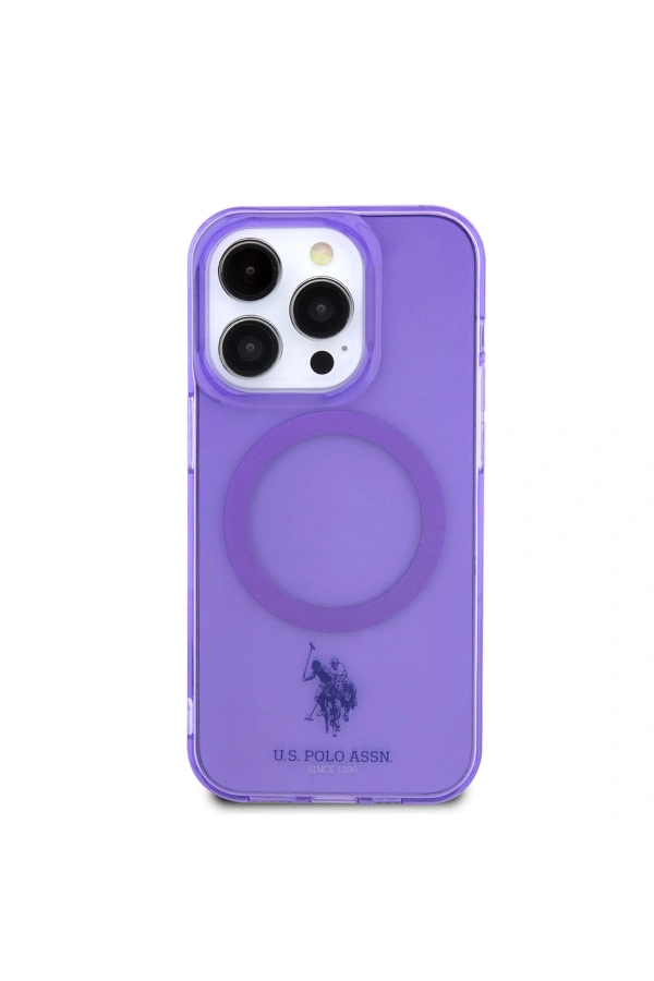 Apple iPhone 14 Pro Max Kılıf U.S. POLO ASSN. M-safe Şarj Özellikli Transparan Tasarım Kapak